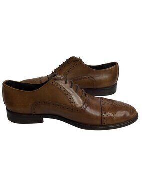To Boot New York Mens Brown Leather Wingtip Oxford Dress Shoes Size 10 Italy